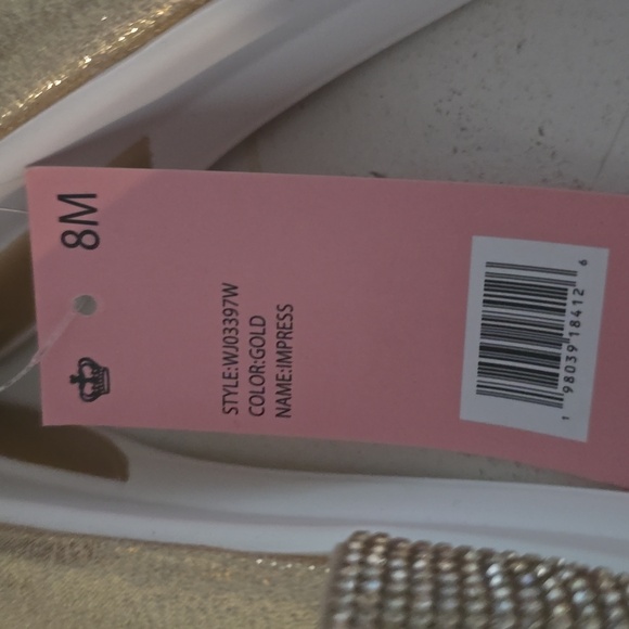 NWT Juicy Couture gold Sparkle platform cushion sandals - Picture 3 of 7